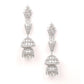 Silver-tone fully studded jhumka earrings - Rajwada