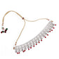 Silver-Tone Jewellery Set Embellished With Rubies - Rajwada