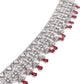 Silver-Tone Jewellery Set Embellished With Rubies - Rajwada