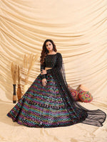 Sizzling Black Tafetta Silk Lehenga - Rajwada