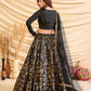 Sizzling Black Tafetta Silk Lehenga Set - Rajwada