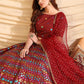 Sizzling Maroon Tafetta Silk Lehenga Set - Rajwada