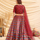 Sizzling Maroon Tafetta Silk Lehenga Set - Rajwada