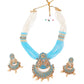 Sky blue gorgeous pendant necklace set for women - Rajwada