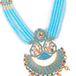 Sky blue gorgeous pendant necklace set for women - Rajwada