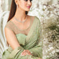 Sparkling Green Partywear Sequins Saree - Rajwada