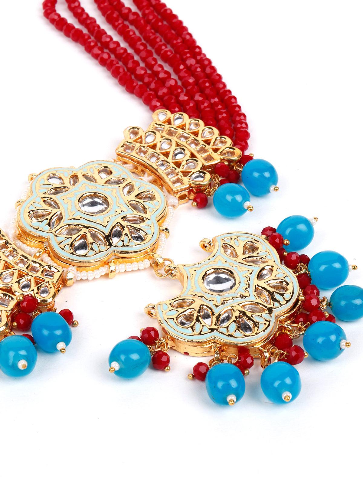 Statement Maroon Beads Choker Set - Rajwada