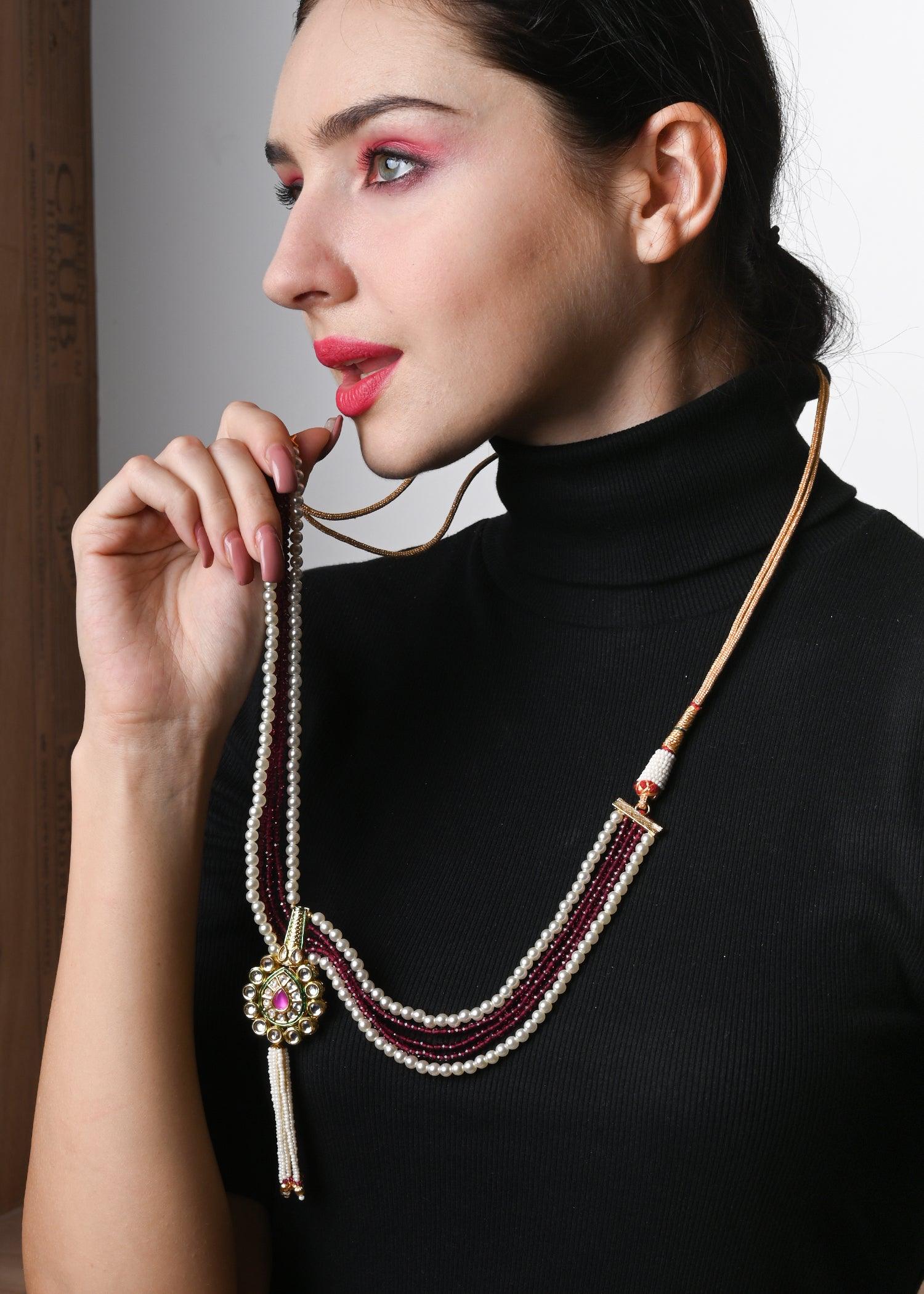 Statement Multicolor Pearls Choker Set - Rajwada