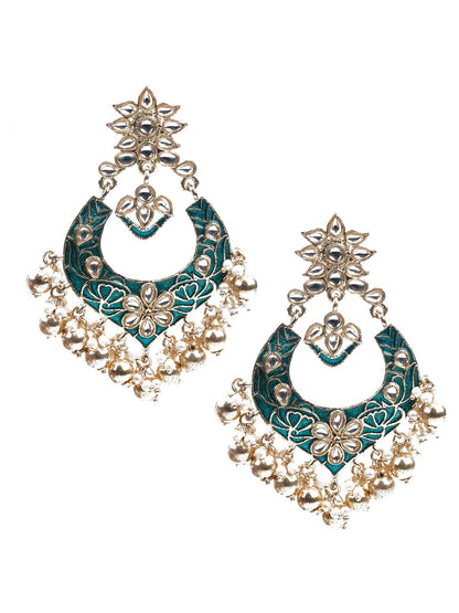 STONE STUDDED TRADITIONAL DANGLE EARRINGS - Rajwada