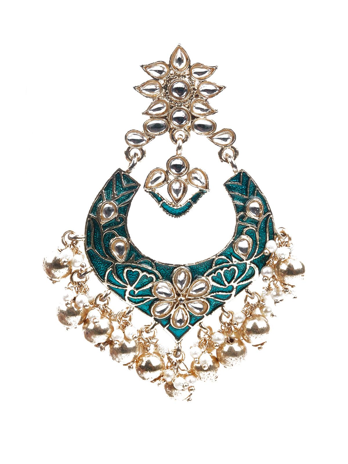 STONE STUDDED TRADITIONAL DANGLE EARRINGS - Rajwada