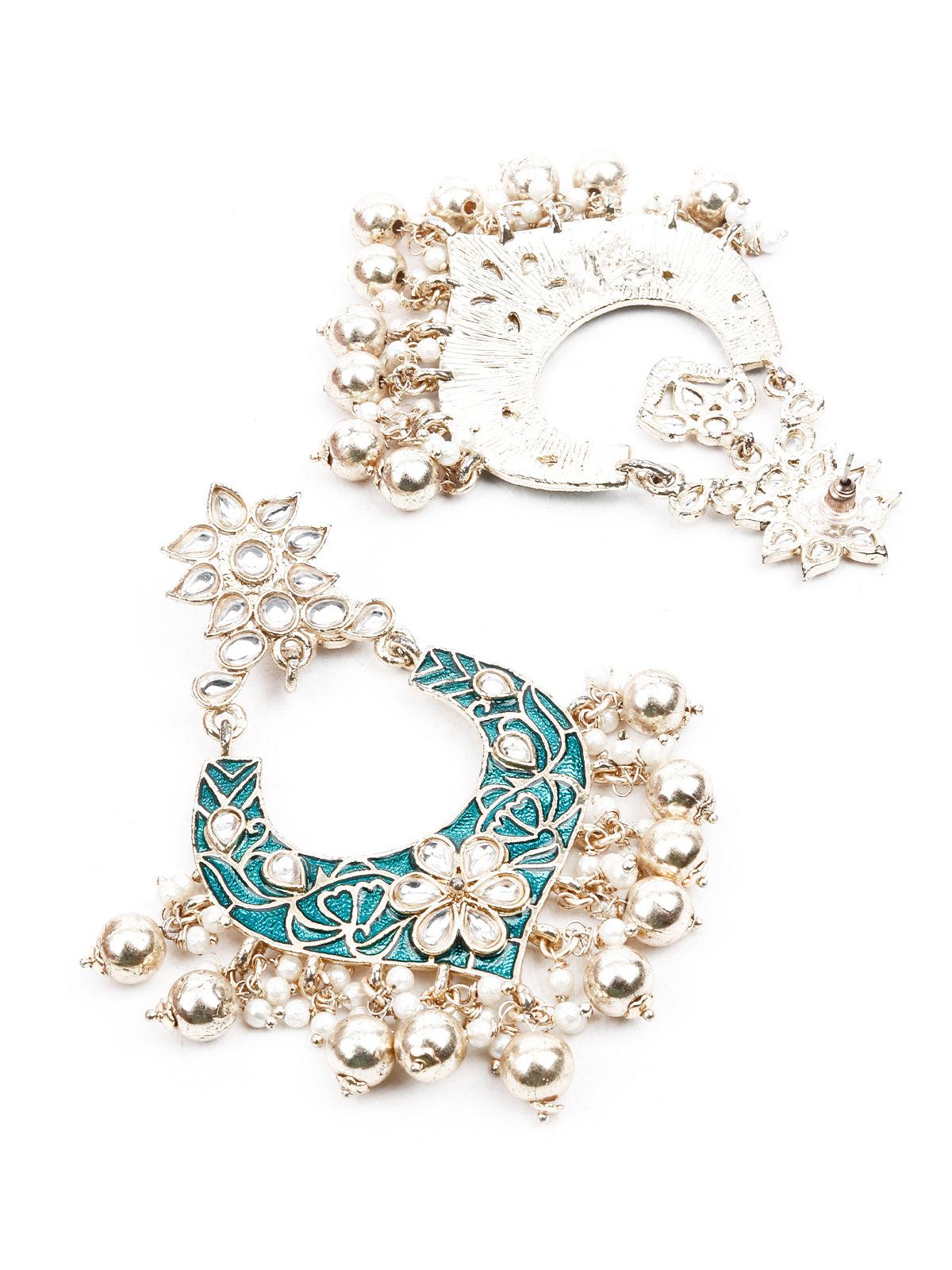 STONE STUDDED TRADITIONAL DANGLE EARRINGS - Rajwada