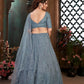 Striking Grey Net Lehenga Set - Rajwada
