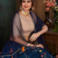Striking Navy Blue Art Silk Lehenga Set - Rajwada