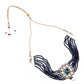 Striking Navy Blue Choker - Rajwada