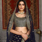 Striking Navy Blue Net Lehenga Set - Rajwada