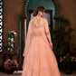 Striking Peach Net Lehenga Set - Rajwada