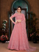Striking Pink Georgette Lehenga Set - Rajwada