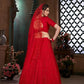 Striking Red Net Lehenga Set - Rajwada