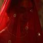 Striking Red Net Lehenga Set - Rajwada