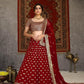 Striking Red Net Lehenga Set - Rajwada