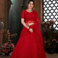 Striking Red Net Lehenga Set - Rajwada