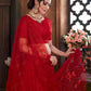 Striking Red Net Lehenga Set - Rajwada