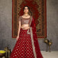 Striking Red Net Lehenga Set - Rajwada