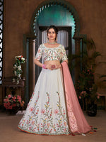 Striking White Cotton Lehenga Set - Rajwada