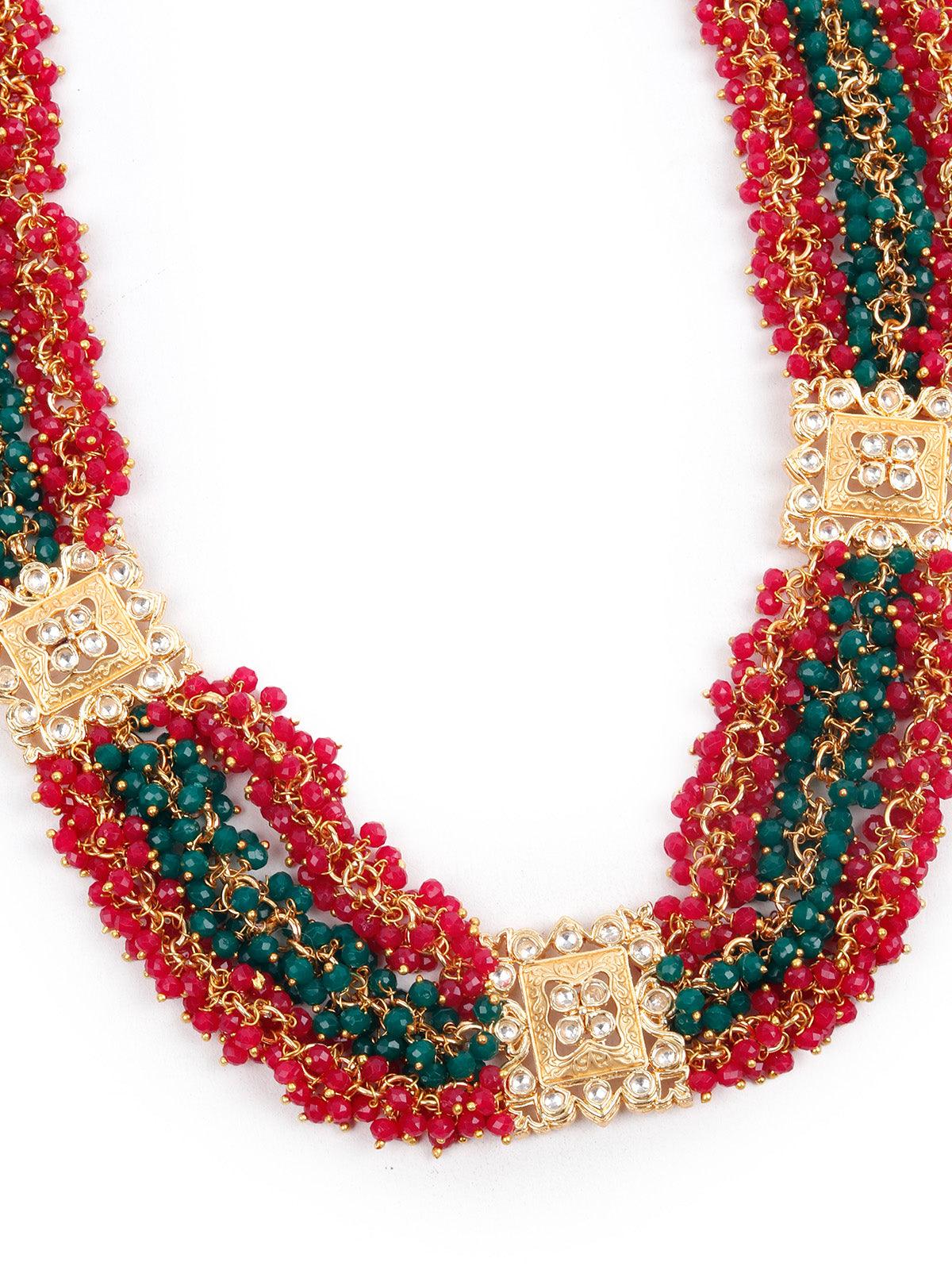 STUNNING BEADS CHOKER NECKLACE SET FOR WOMEN - Rajwada