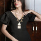 STUNNING GOLD LONG NECKLACE SET FOR WOMEN - Rajwada