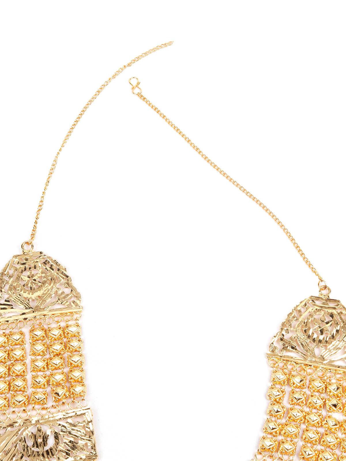 STUNNING GOLD NECKLACE SET FOR WOMEN - Rajwada