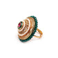Stunning green embellished ring - Rajwada