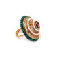 Stunning green embellished ring - Rajwada