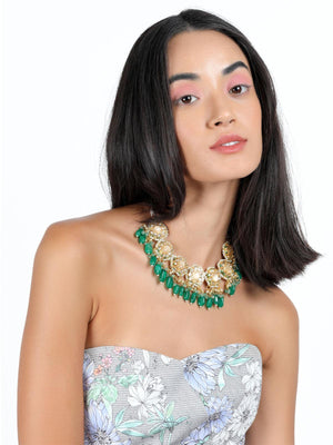 Stunning green kundan necklace - Rajwada