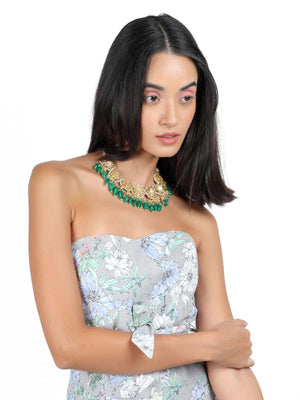 Stunning green kundan necklace - Rajwada