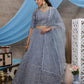 Stunning Grey Net Lehenga Choli Set - Rajwada
