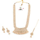 Stunning Long Gold Kundan Studded Necklace Set for Women - Rajwada