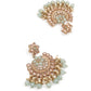 Stunning Long Gold Kundan Studded Necklace Set for Women - Rajwada
