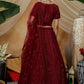 Stunning Maroon Net Lehenga Choli Set - Rajwada