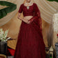 Stunning Maroon Net Lehenga Choli Set - Rajwada