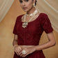 Stunning Maroon Net Lehenga Choli Set - Rajwada