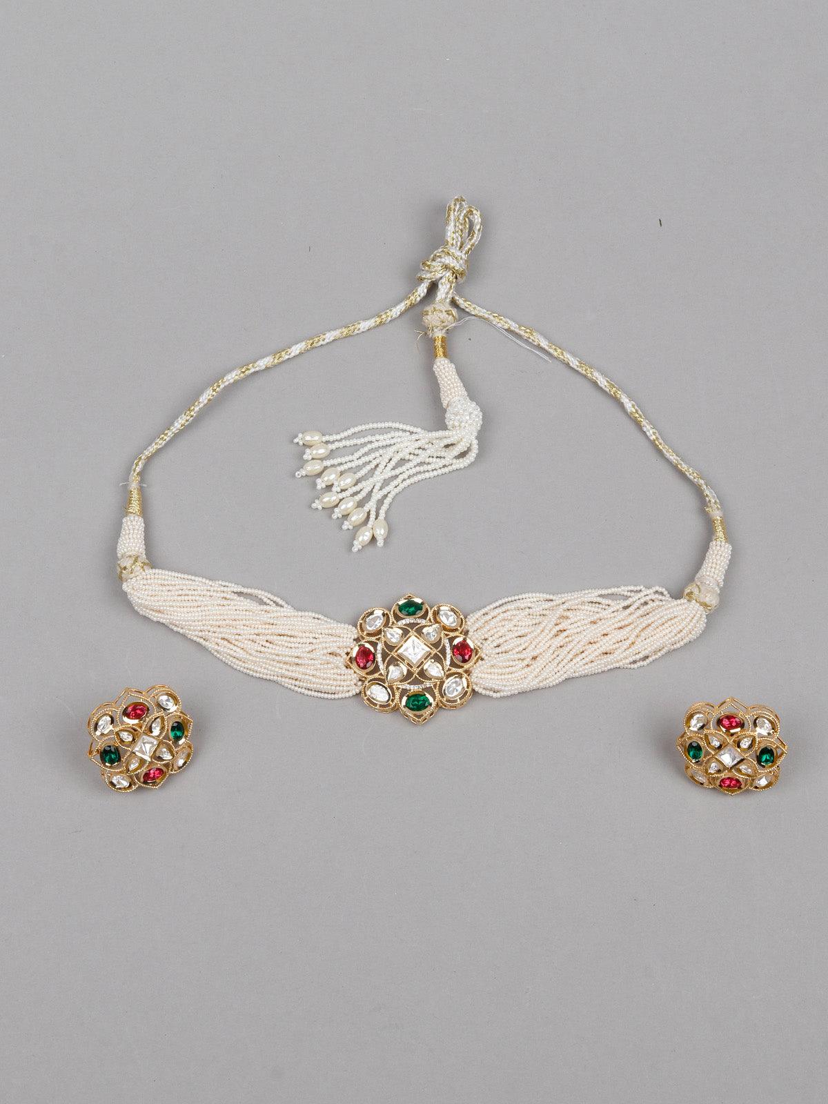 Stunning Multicolored Choker Set - Rajwada