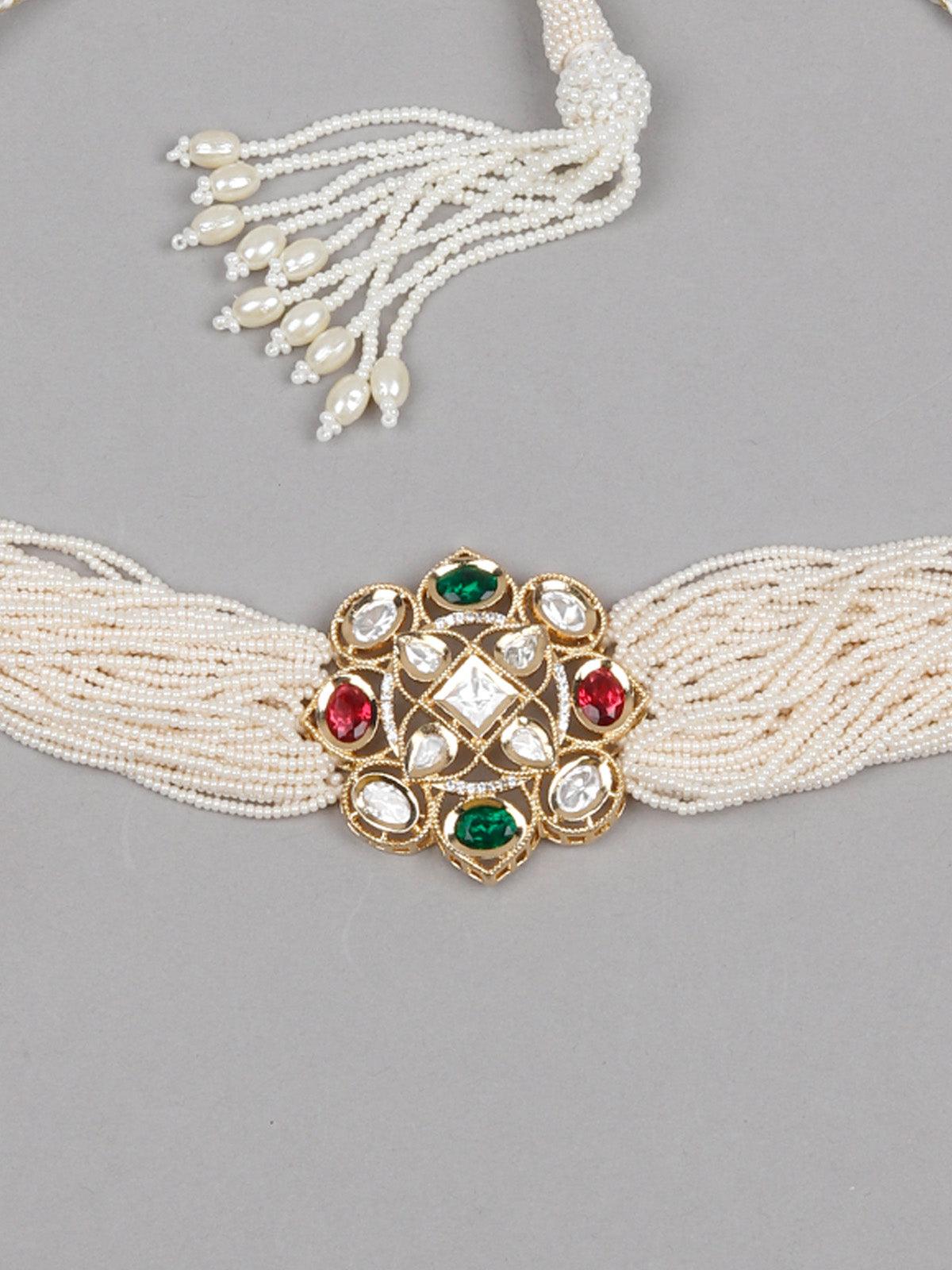 Stunning Multicolored Choker Set - Rajwada