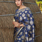 Stunning Navy Blue Silk Saree - Rajwada