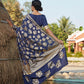 Stunning Navy Blue Silk Saree - Rajwada