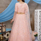 Stunning Peach Net Lehenga Choli Set - Rajwada