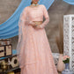 Stunning Peach Net Lehenga Choli Set - Rajwada