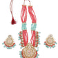 Stunning Pink & Green Necklace Set For Women - Rajwada