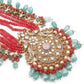 Stunning Pink & Green Necklace Set For Women - Rajwada