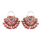 Stunning red beaded statement drop earrings - Rajwada